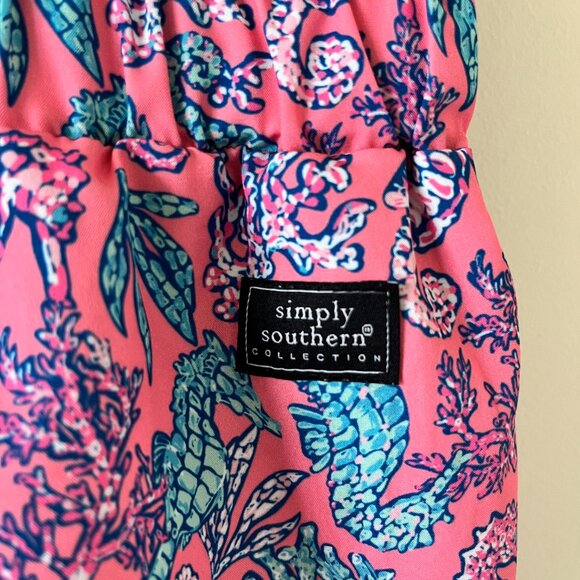 Simply Southern HW Lined Shorts Seahorse Print Medium - Picture 6 of 9